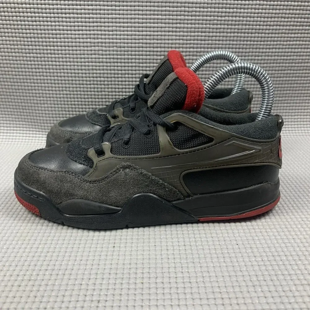 Nike Air Jordan 4 RM Retro Basketball Shoes FQ7936-060 Gray Red Kids Size 2 Y